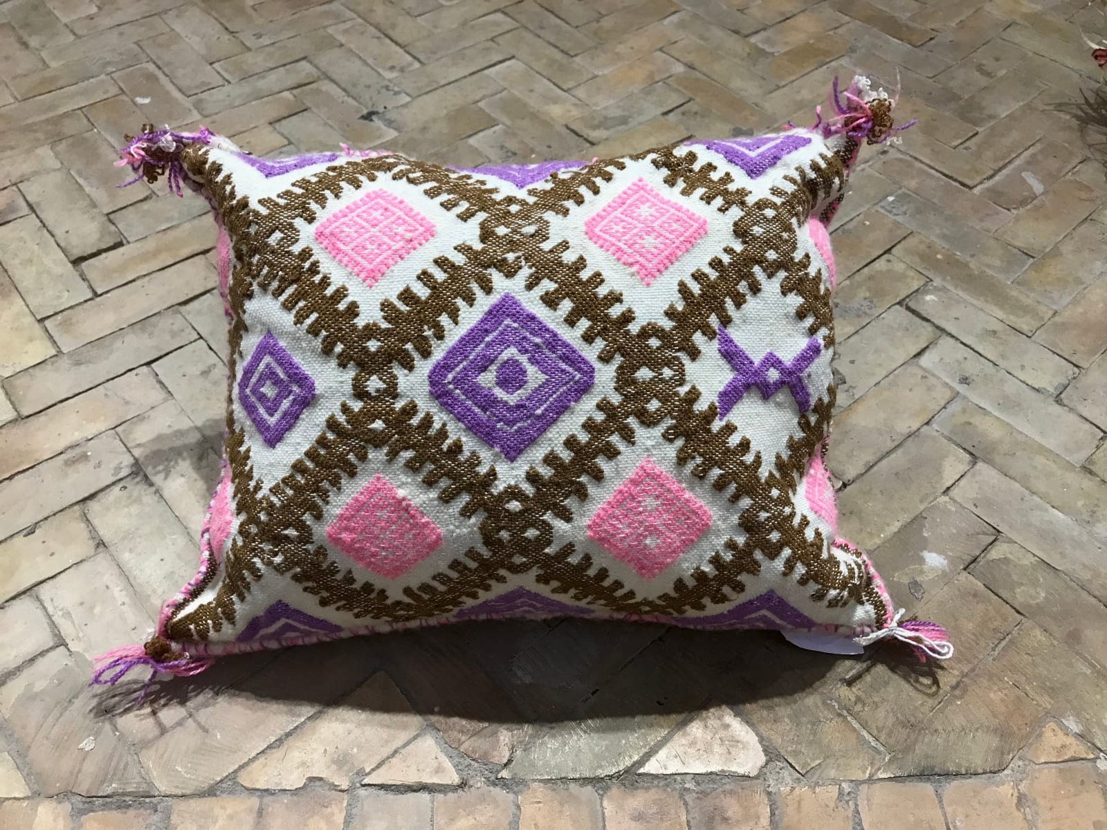  Pillow Cotton and Tadout - Wool Colored Morocco