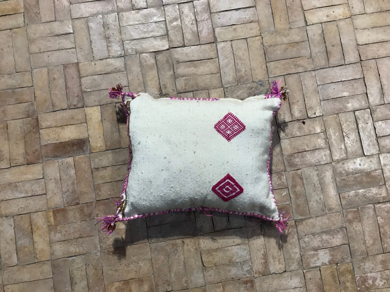  Pillow Cotton and Tadout - Wool Colored Morocco