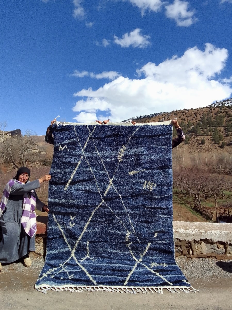  Rug  Blue, White Morocco