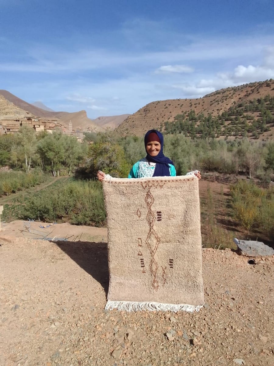  Rug  Brown, White Morocco