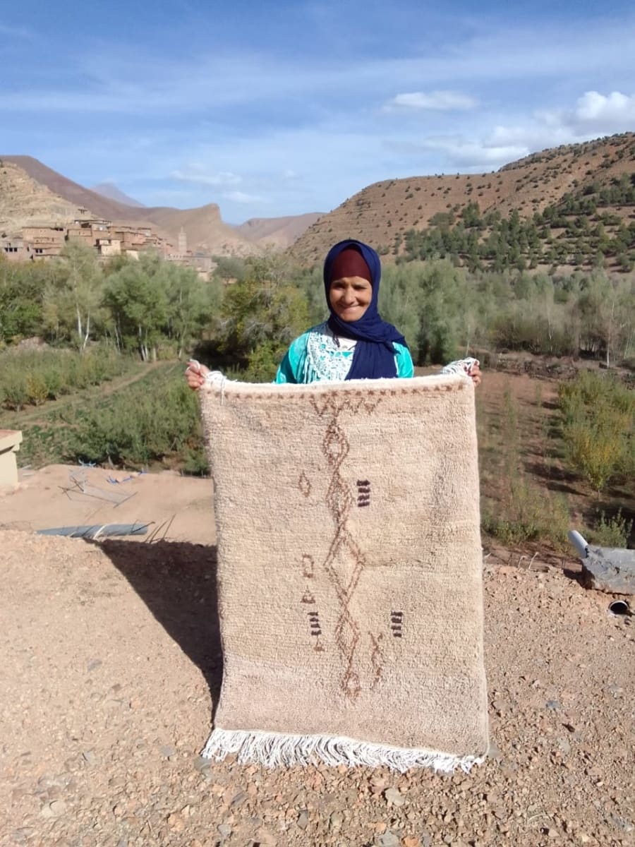  Rug  Brown, White Morocco