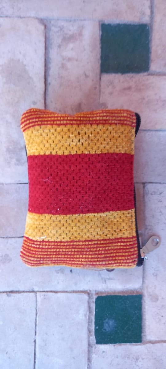  bag leather and Sabra silk Red, Yellow Morocco