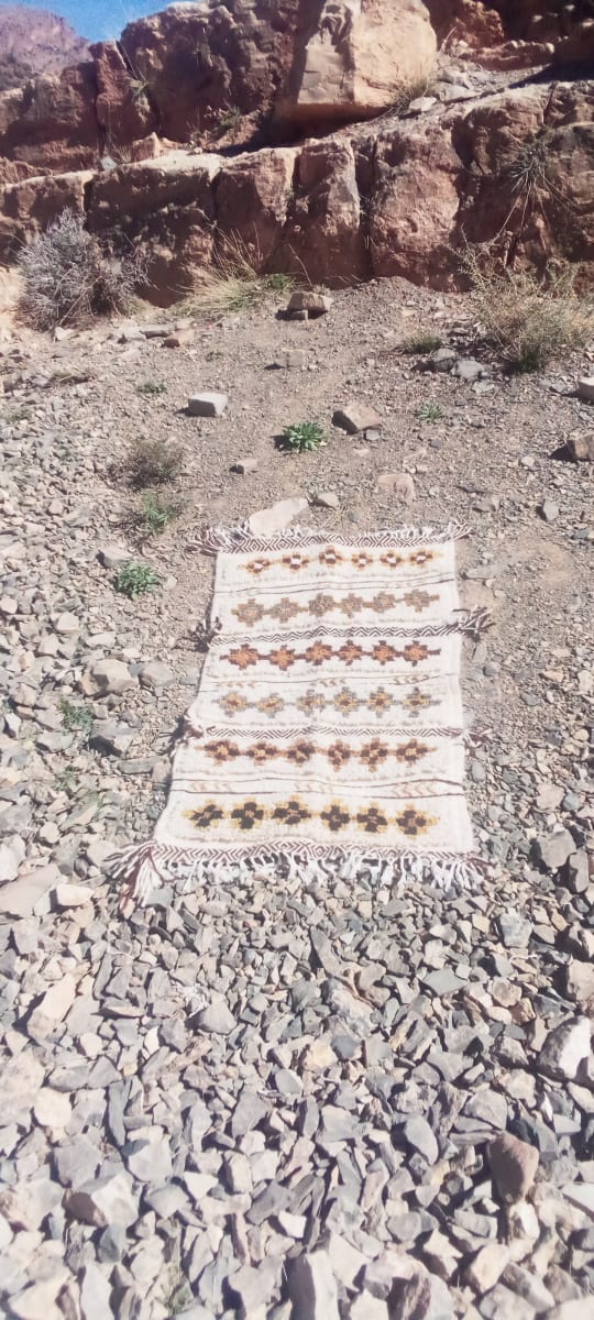  Beni Ourain Rug Wool  and Thread Colored Morocco