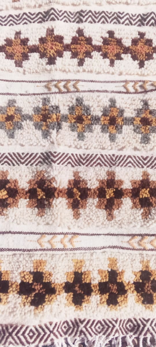  Beni Ourain Rug Wool  and Thread Colored Morocco