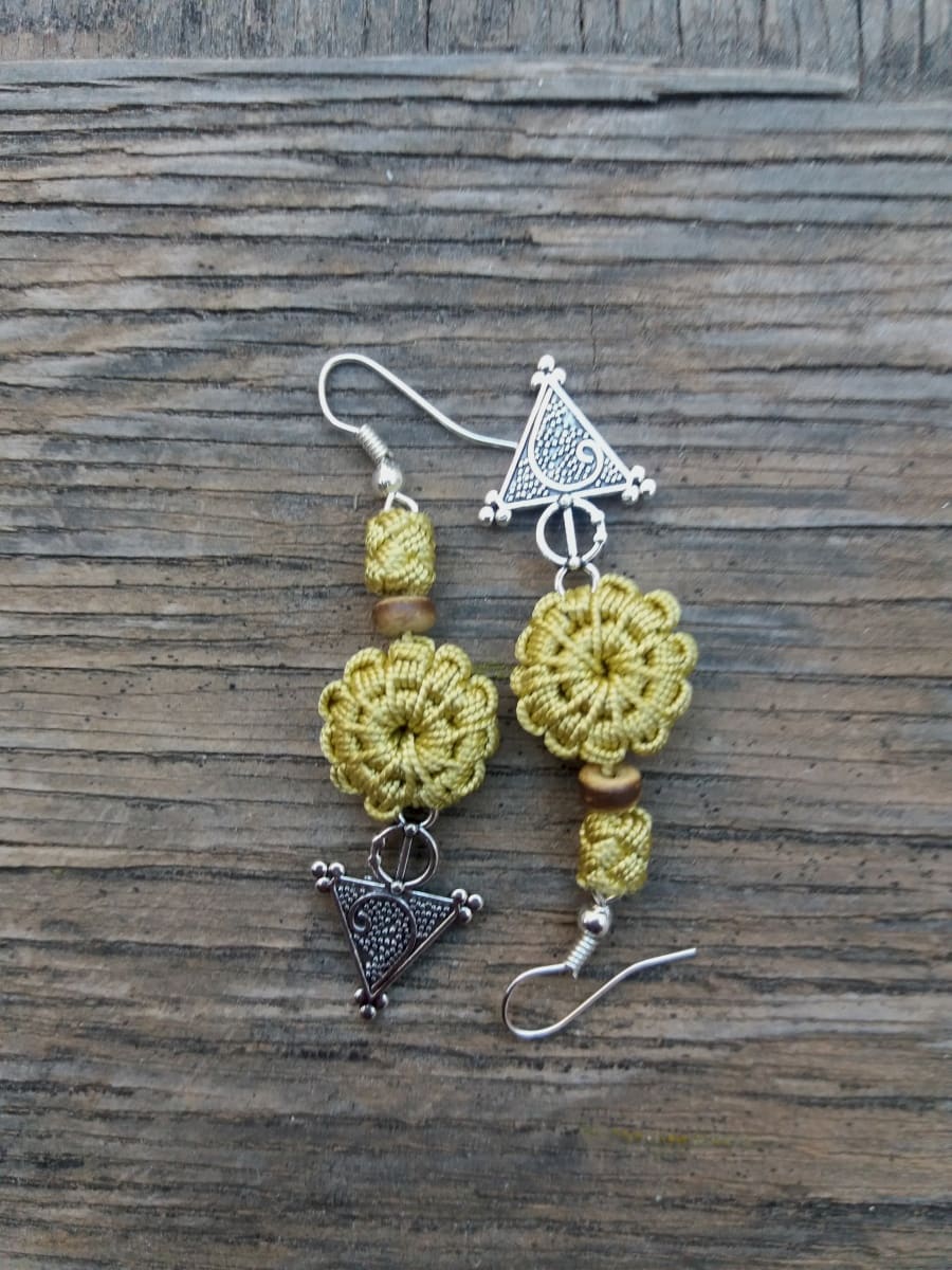 Button Dangle Earrings