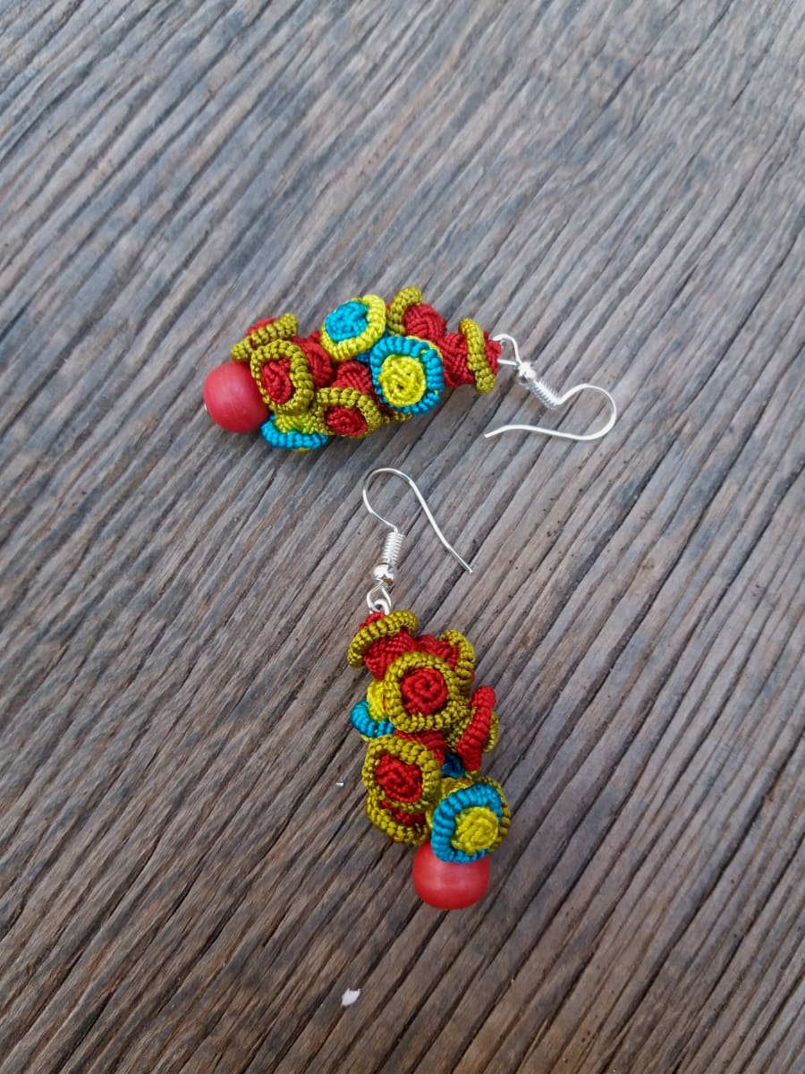 Button Dangle Earrings