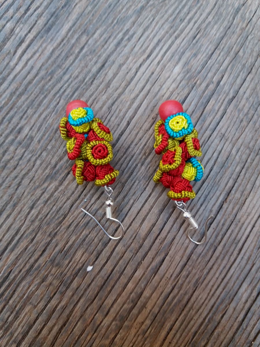 Button Dangle Earrings