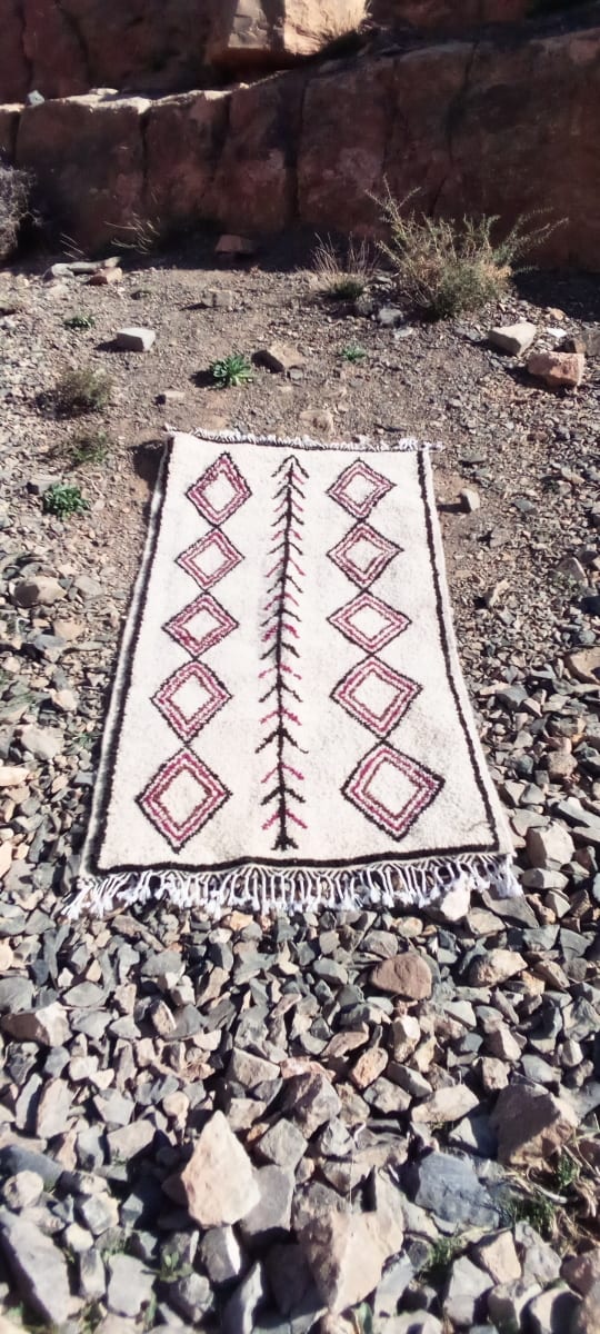  Beni Ourain Rug Wool  and Thread Colored Morocco