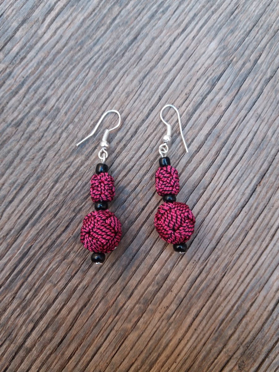 Ball and Button Earrings
