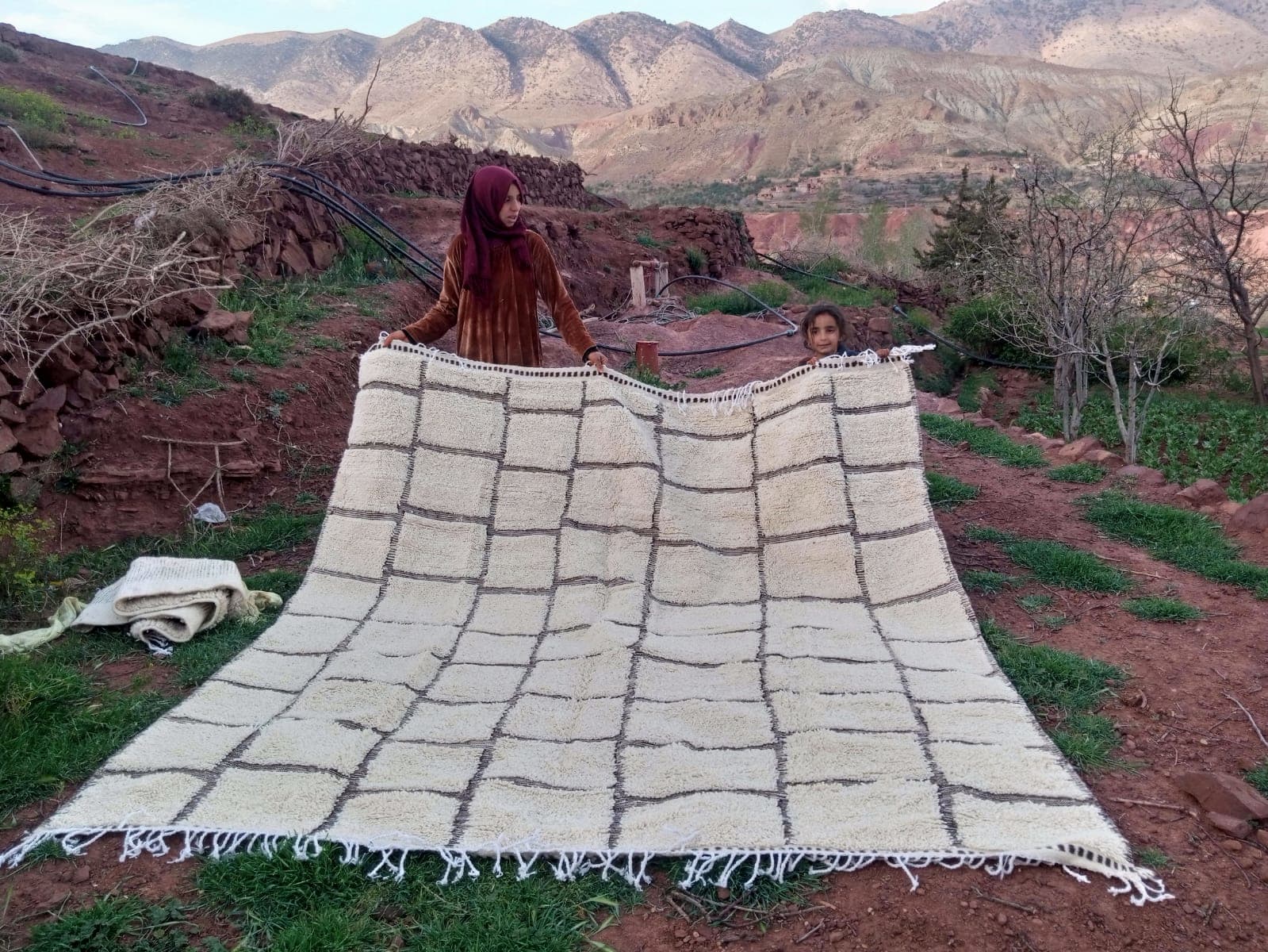 Azilal Rug Wool Black, White Morocco
