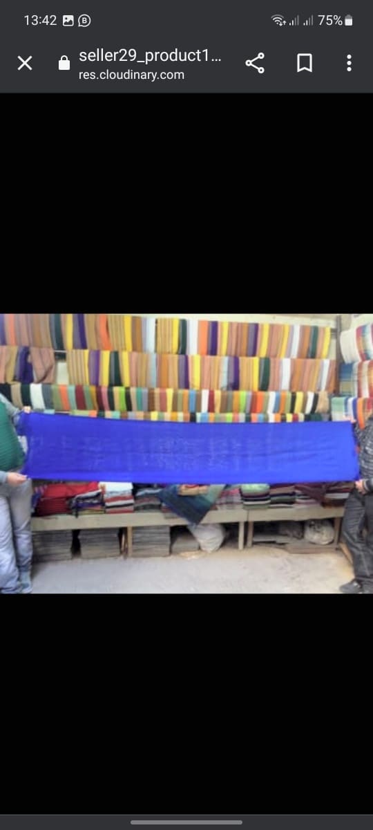  Scarf Cotton string and  polyster Blue Morocco