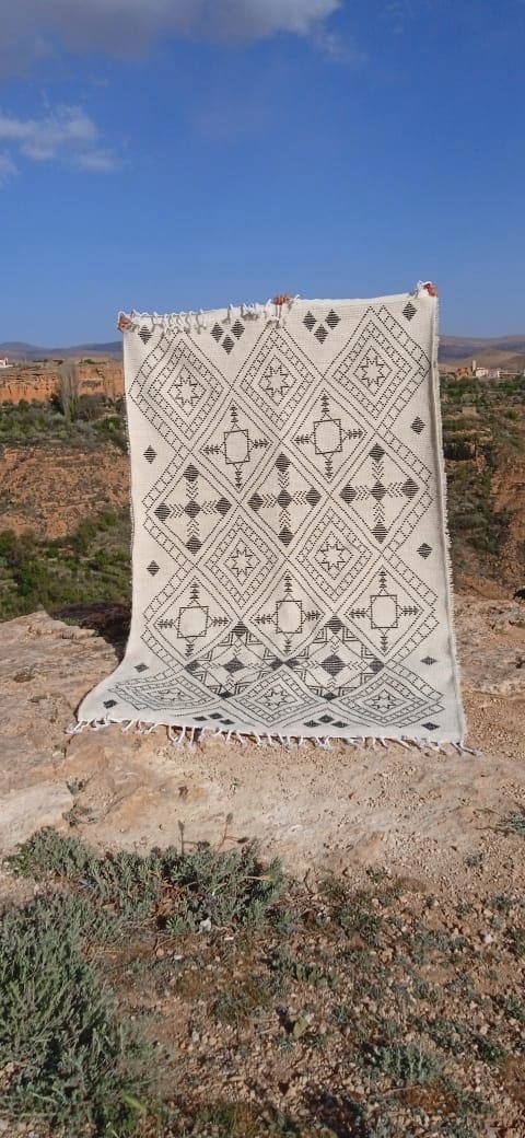  Marmoucha Rug  Black, White Morocco