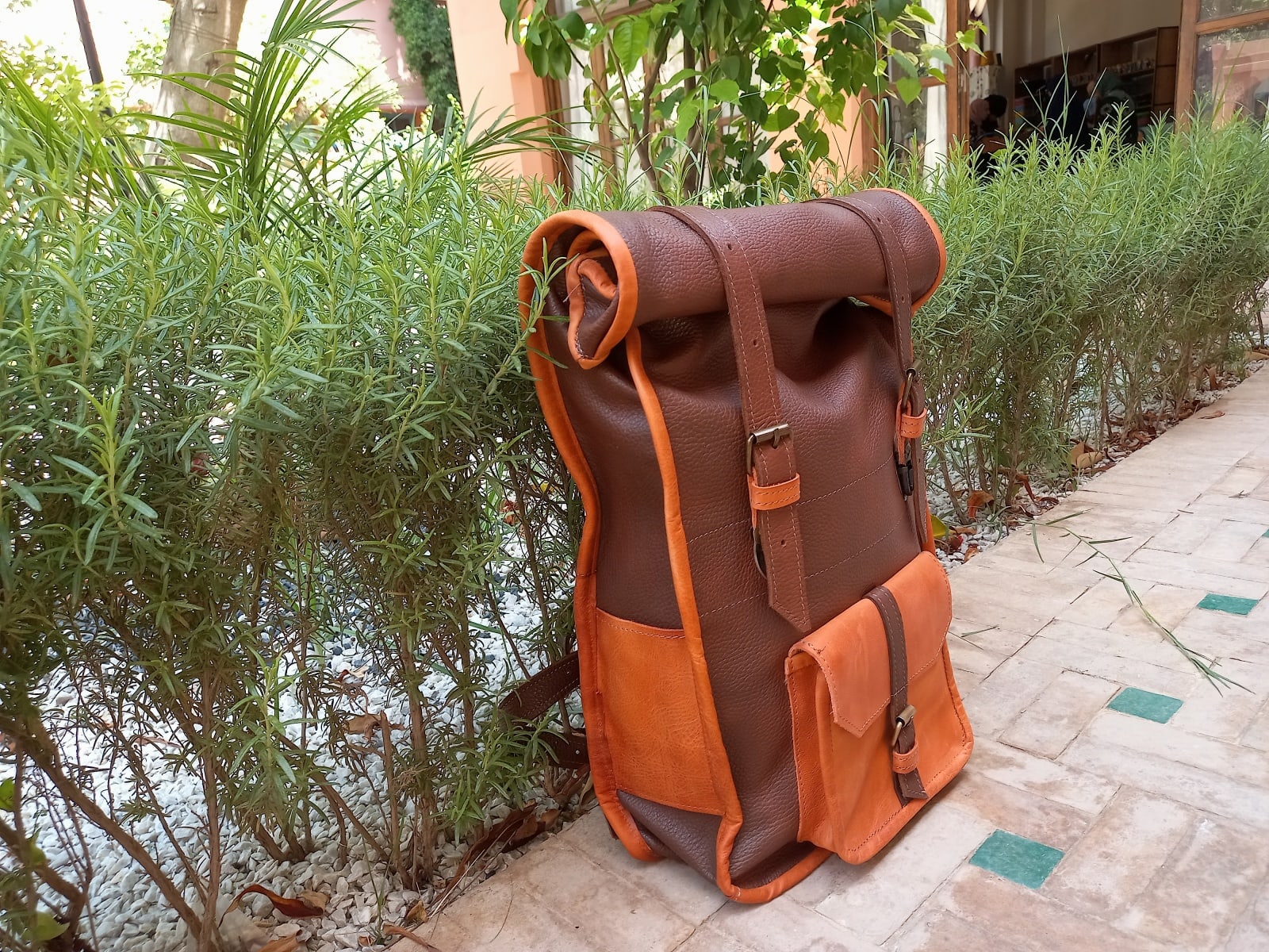  bag leather Orange, Brown Morocco