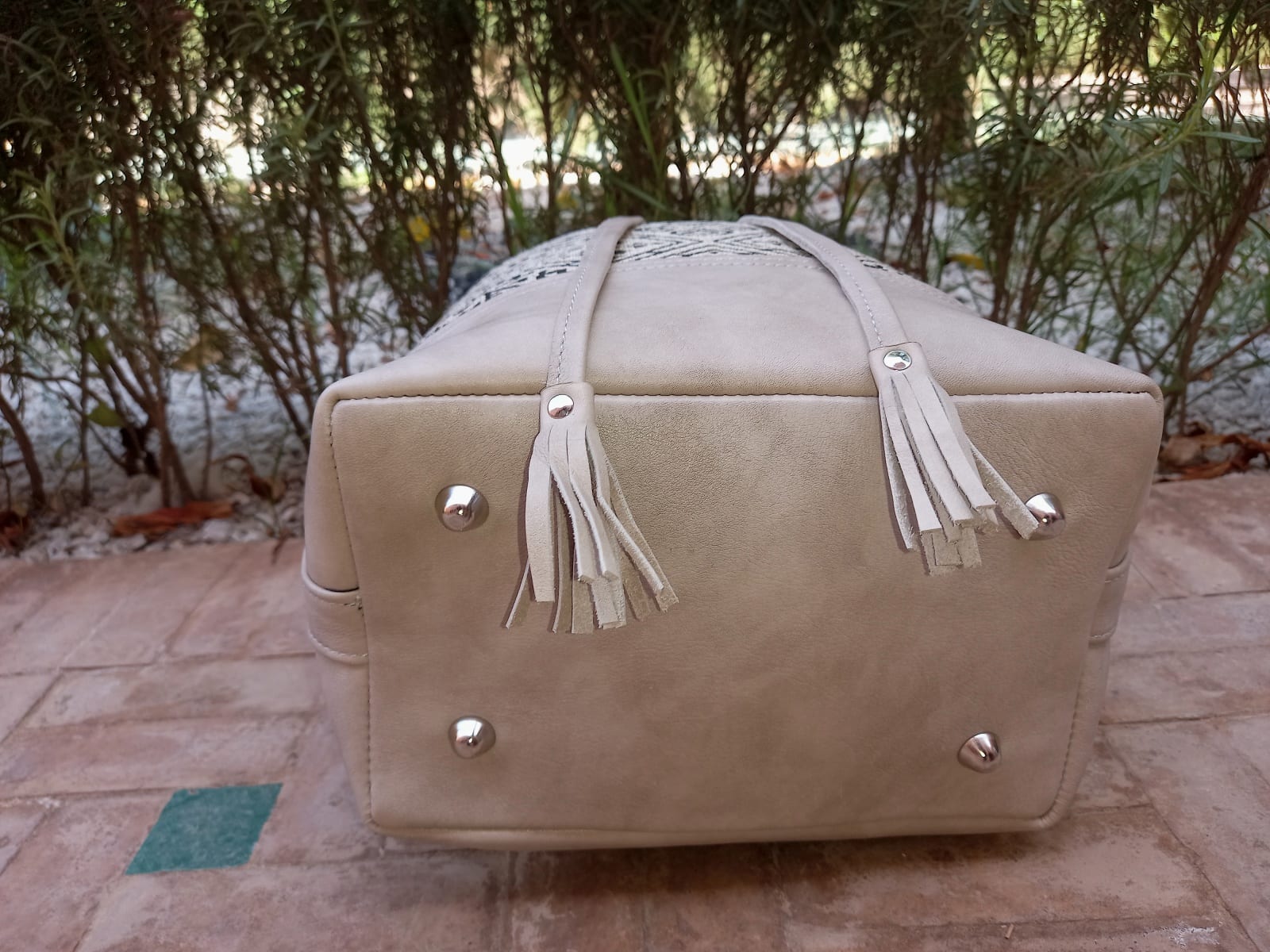  bag leather and Sabra silk Black, White Morocco