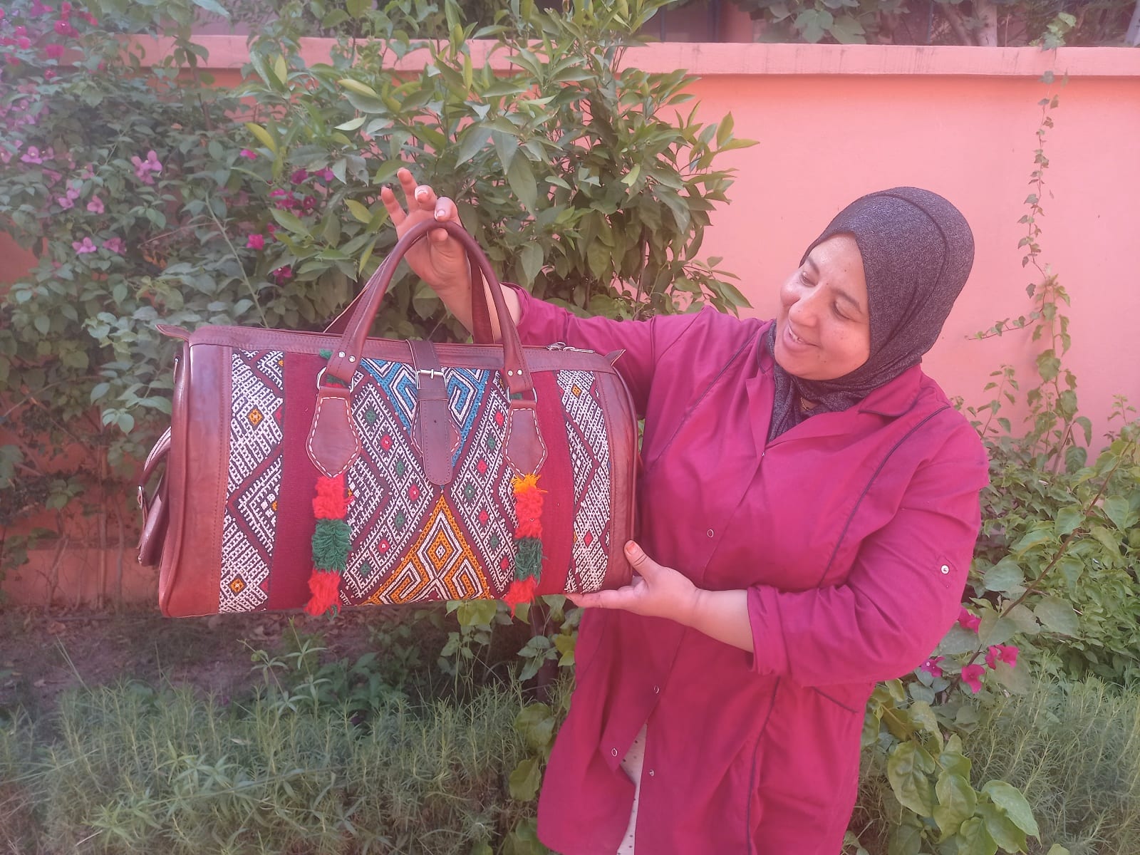  bag leather and Sabra silk White Morocco