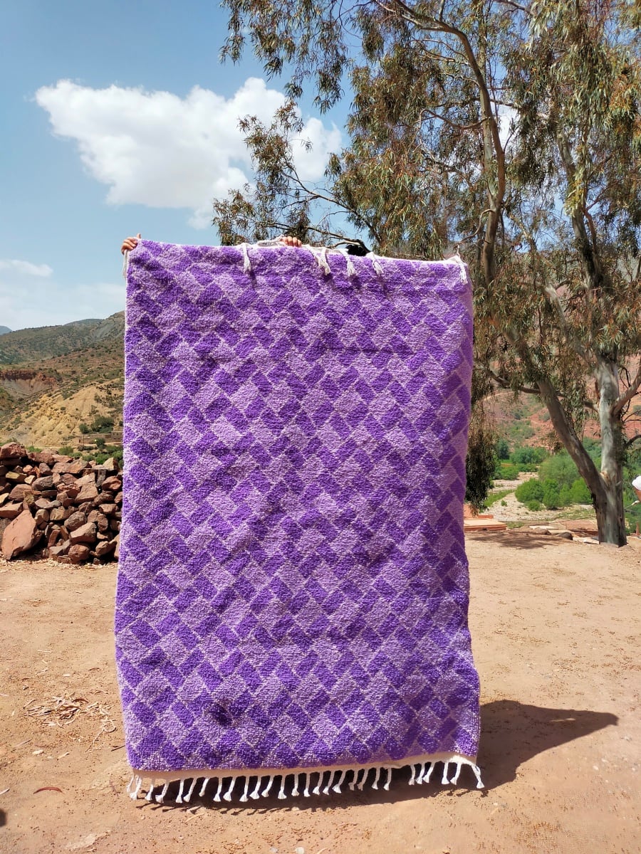  Pile Knot rug Acrylic Thread Purple Morocco