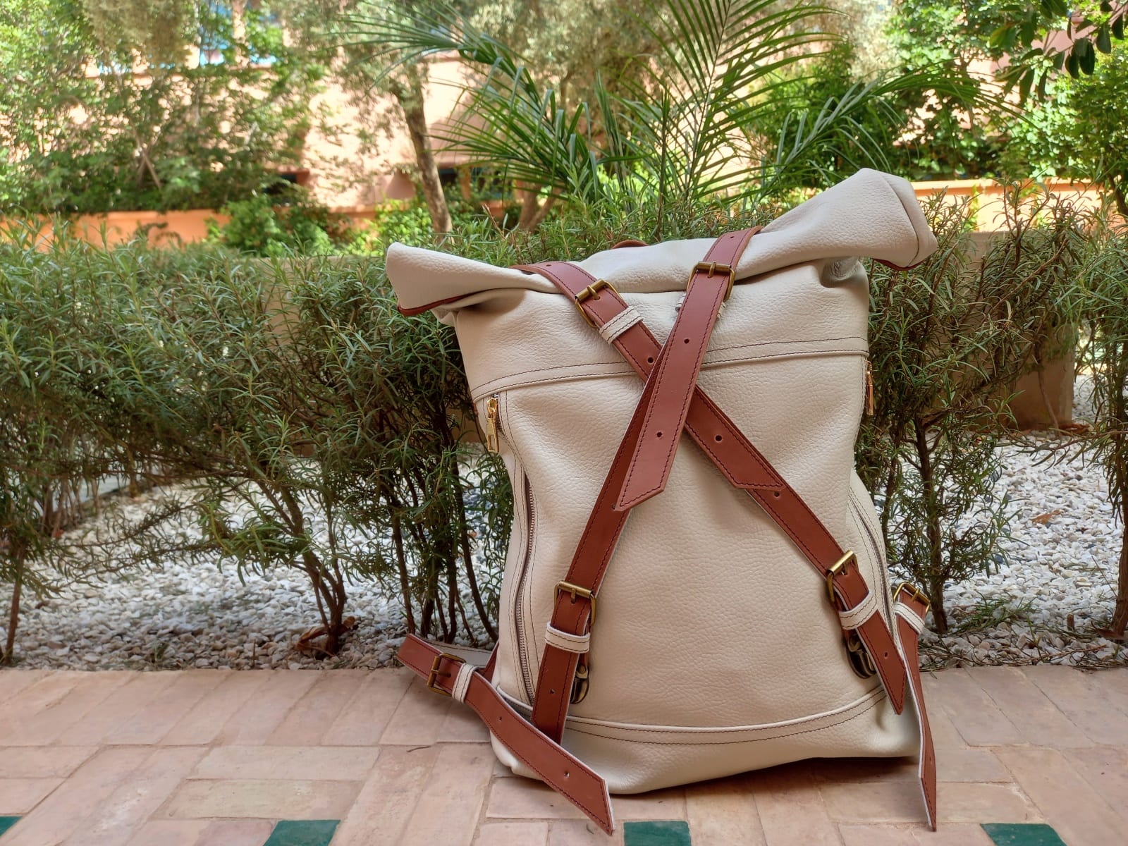  bag leather Brown, White Morocco