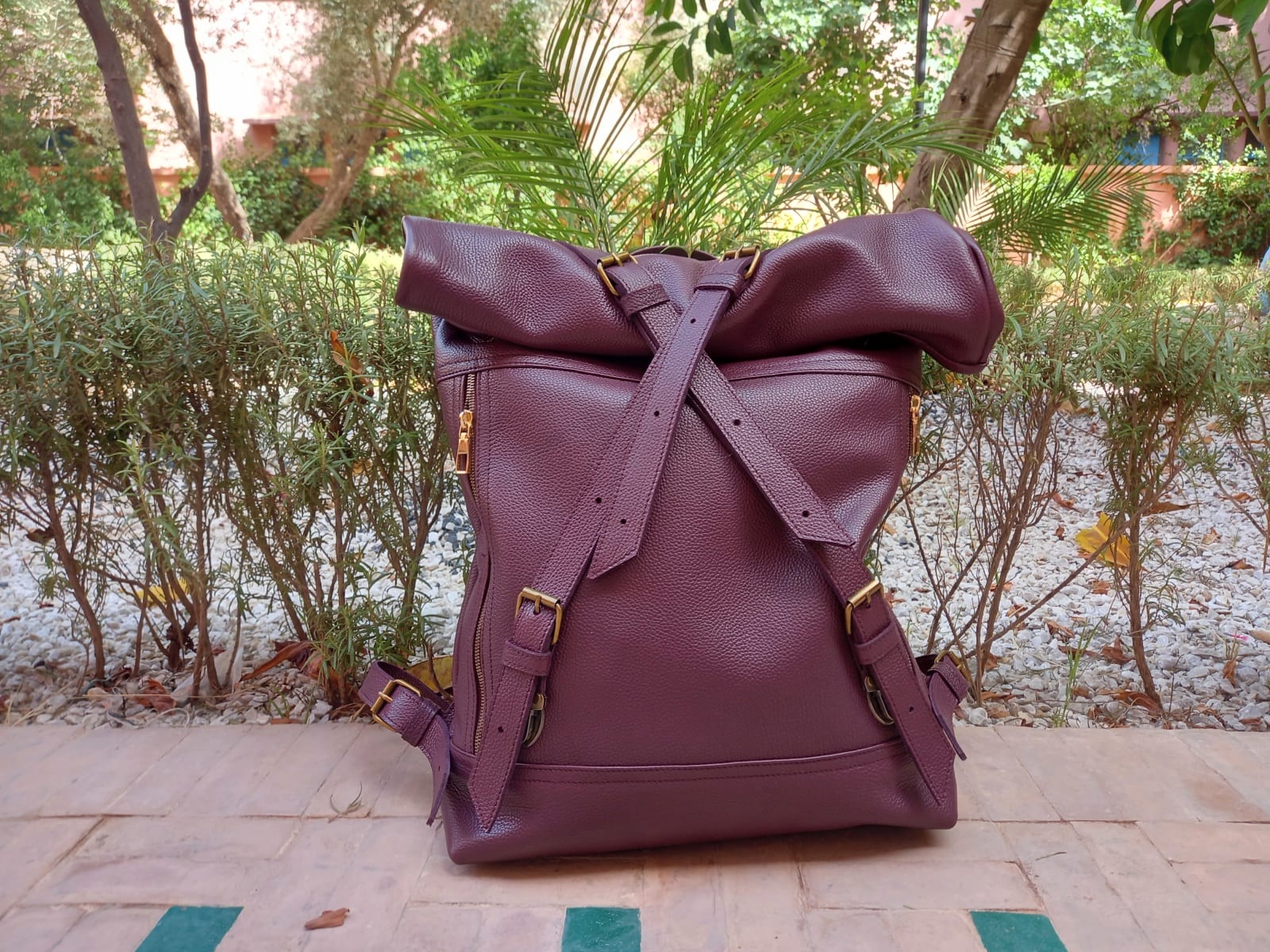  bag leather Purple Morocco