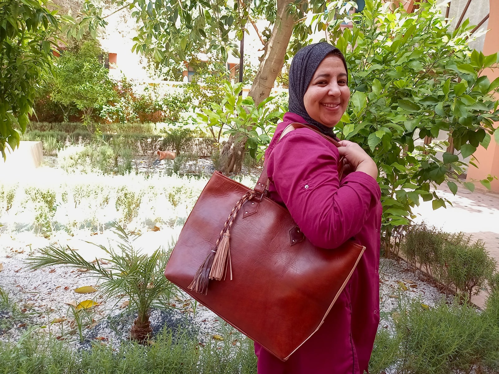  bag leather Orange, White Morocco