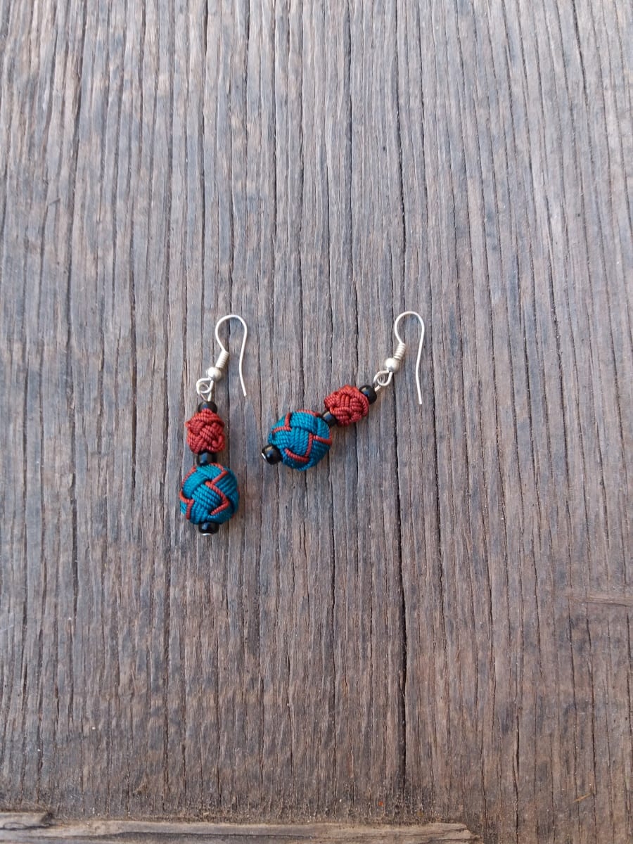 Ball and Button Earrings