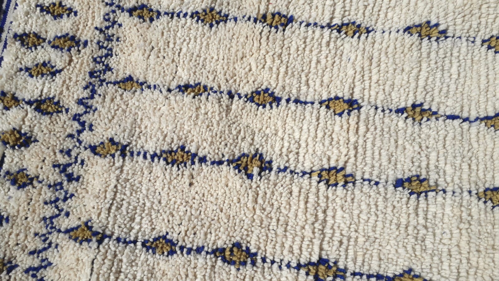  Pile Knot Rug Wool Blue, Yellow Morocco