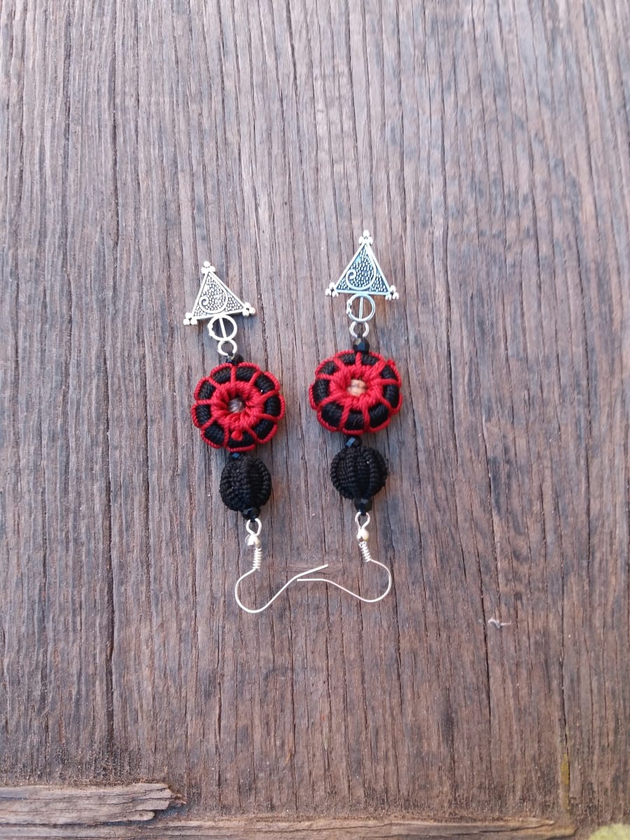 Button Dangle Earrings