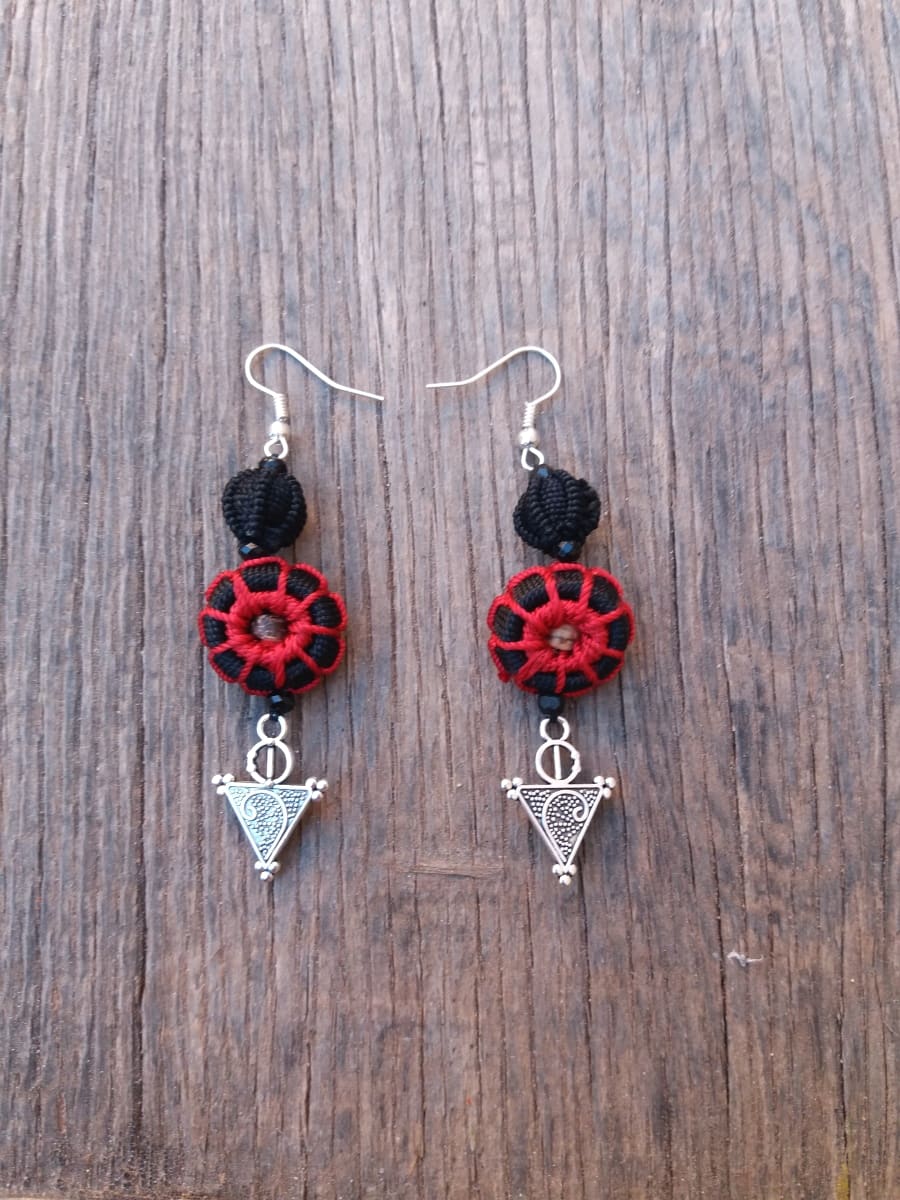 Button Dangle Earrings