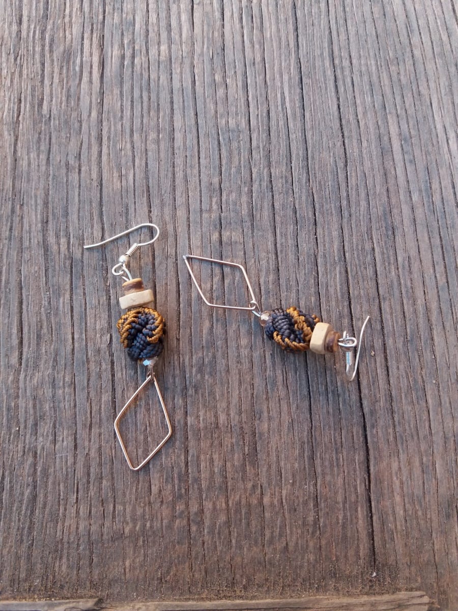 Button Dangle Earrings