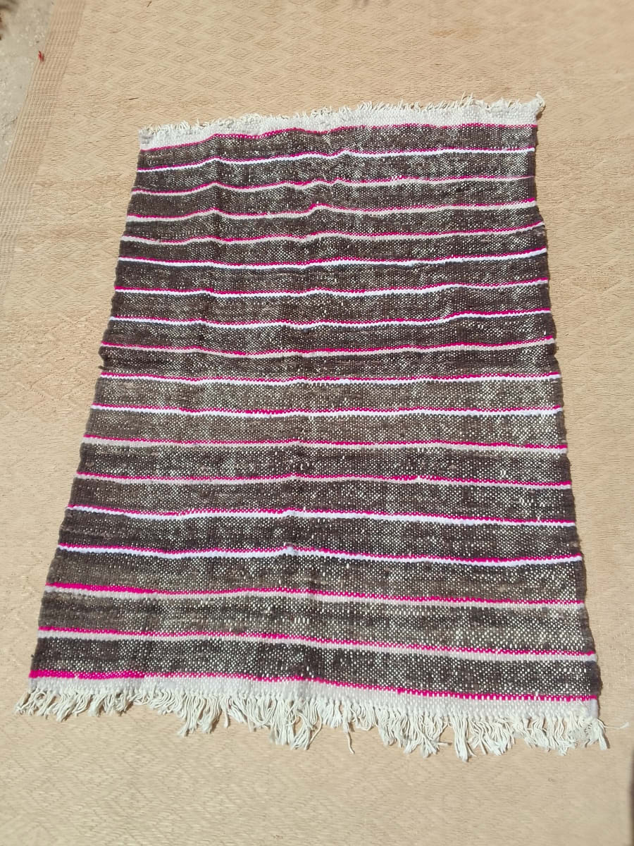  Boucherouite Rug Wool Pink, Brown Morocco