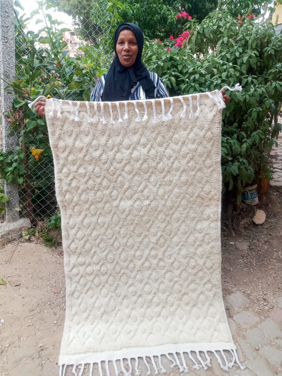  A rug  White Morocco