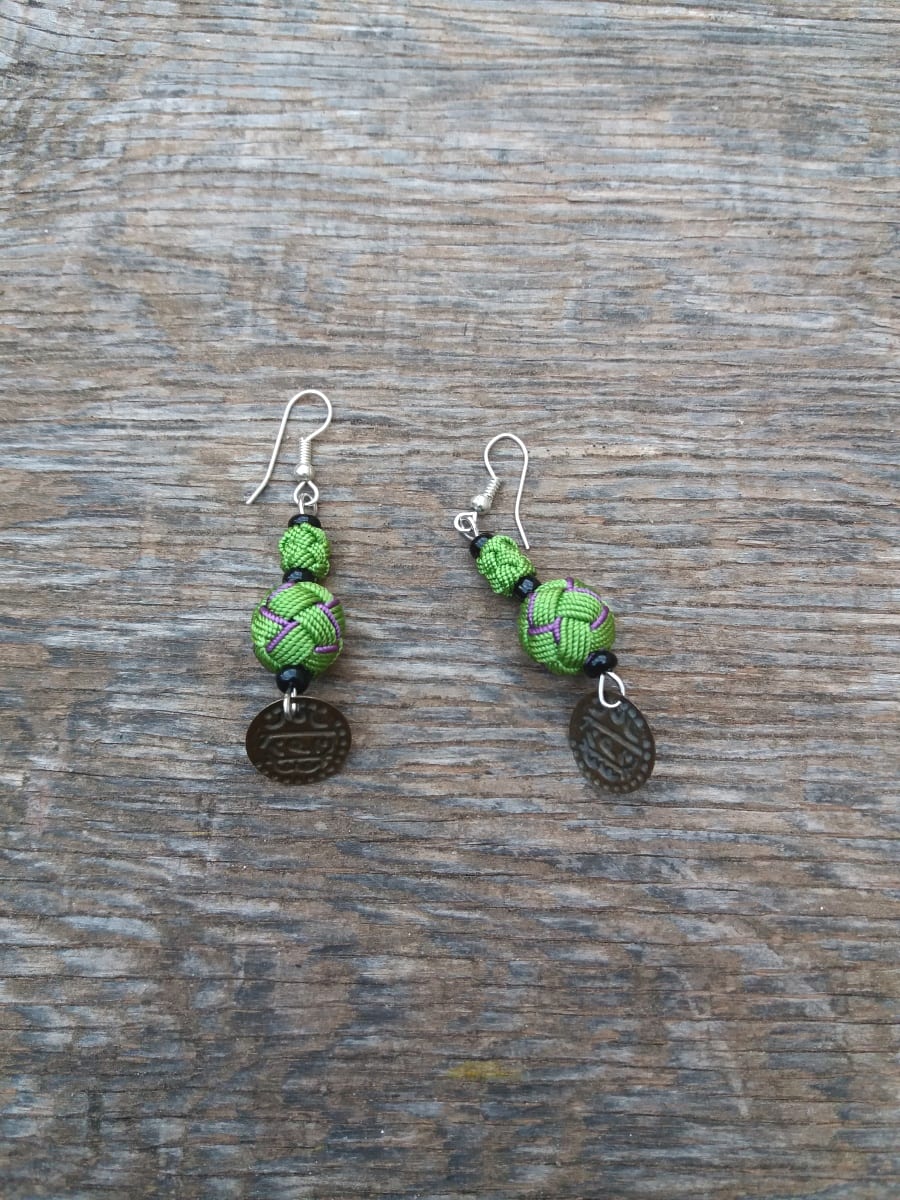 Button Dangle Earrings