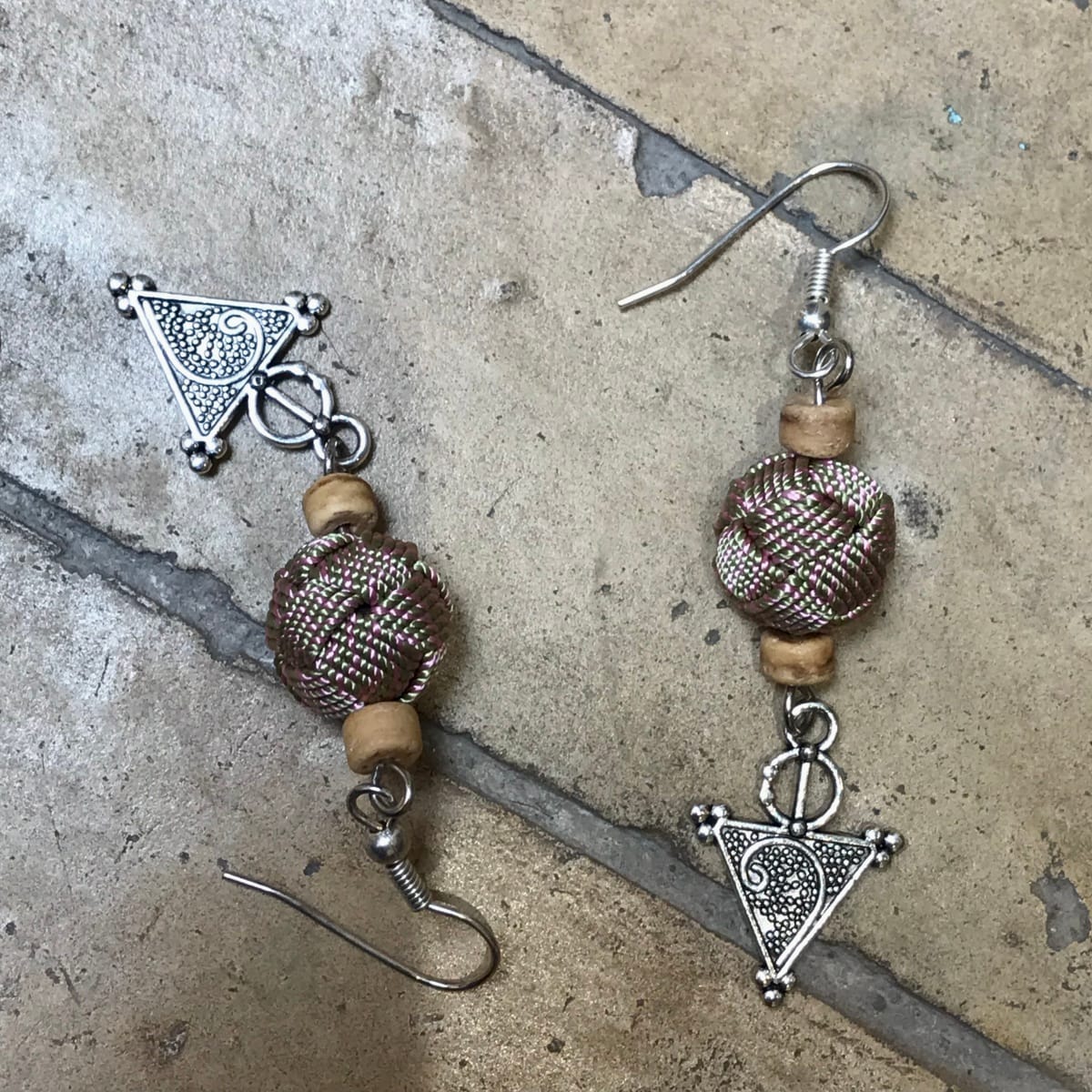 Button Dangle Earrings