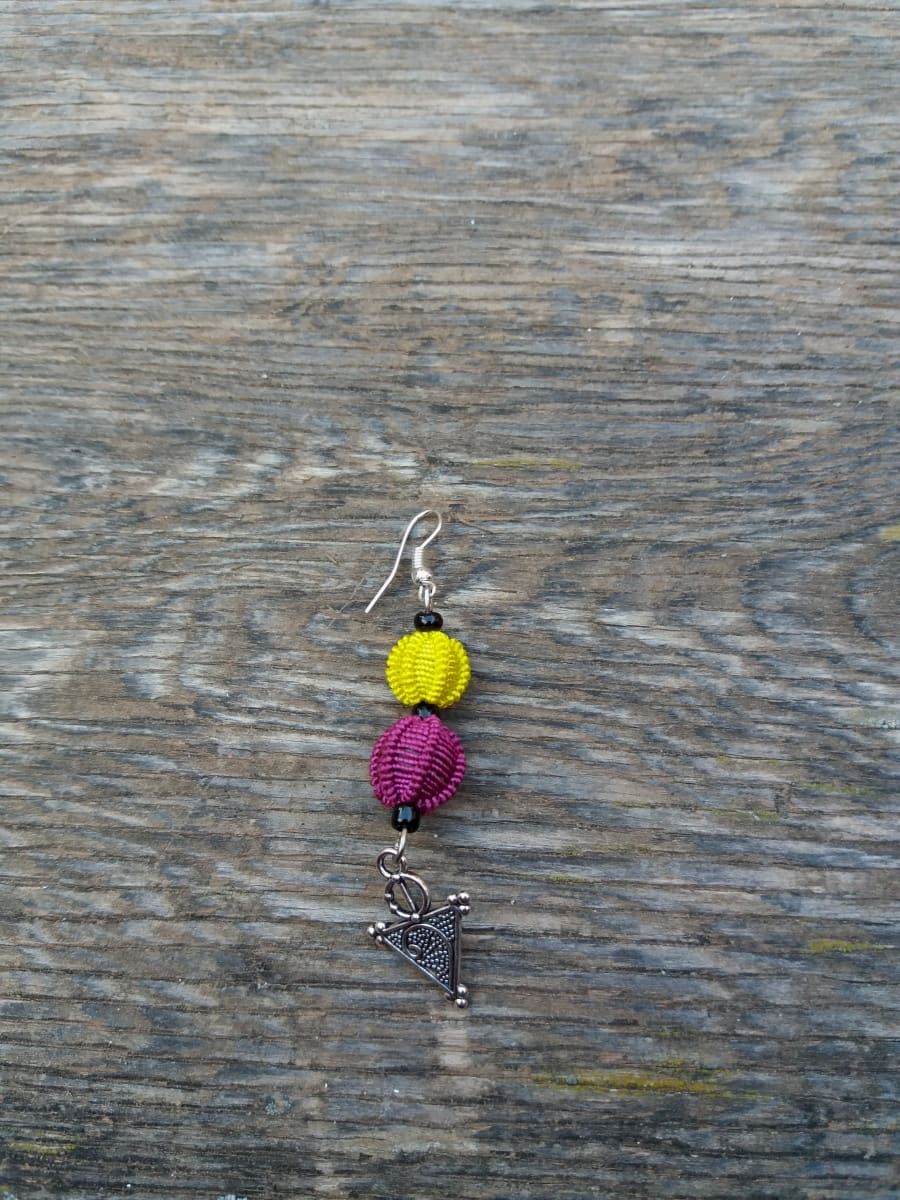 Button Dangle Earrings