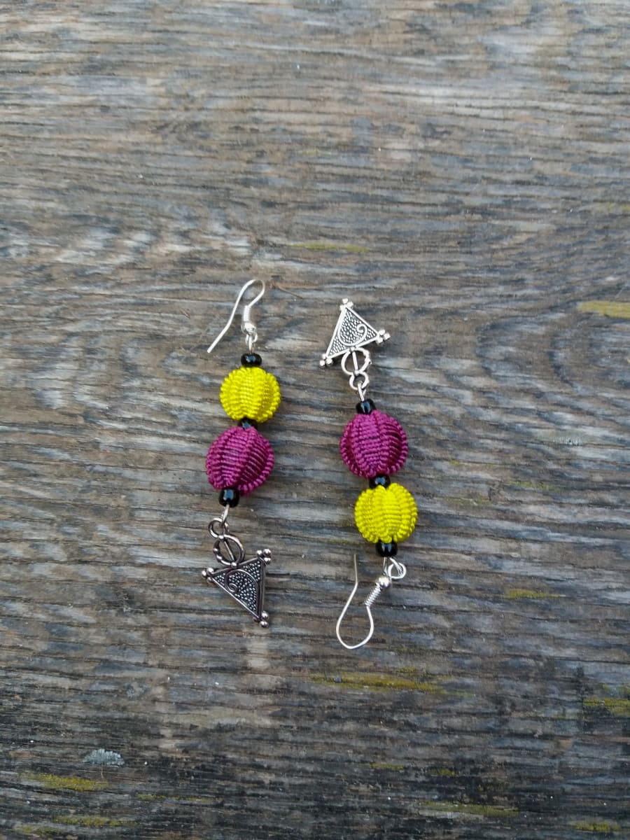 Button Dangle Earrings