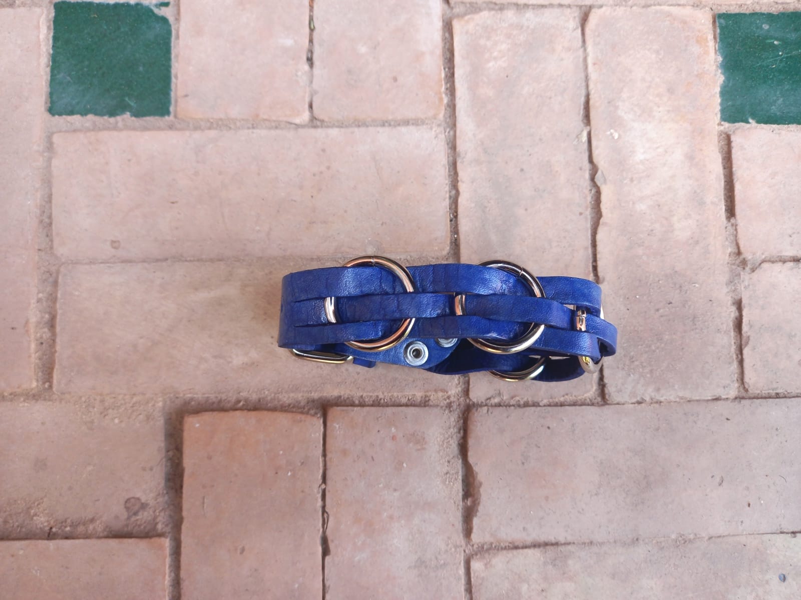  bag leather Blue, White Morocco