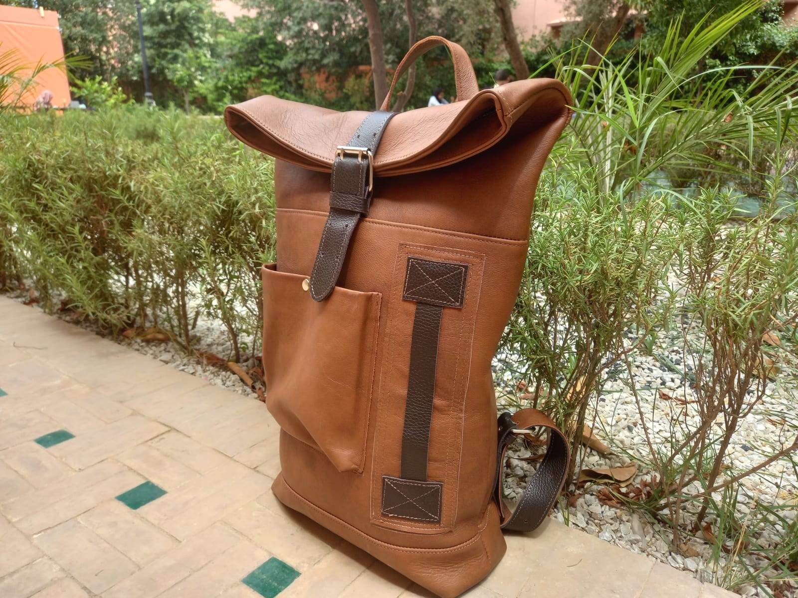  bag leather Orange, Brown Morocco