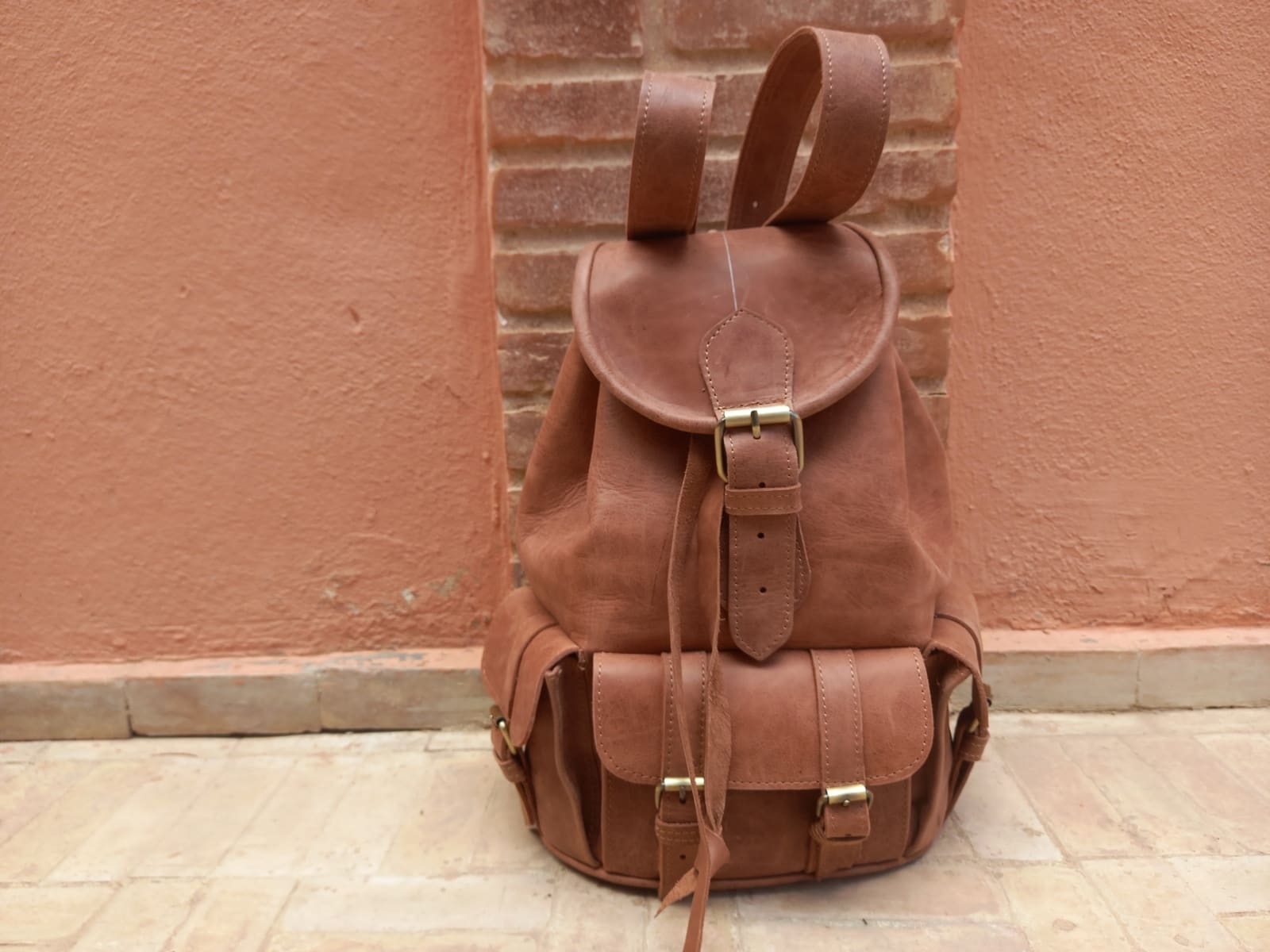  bag leather Orange Morocco
