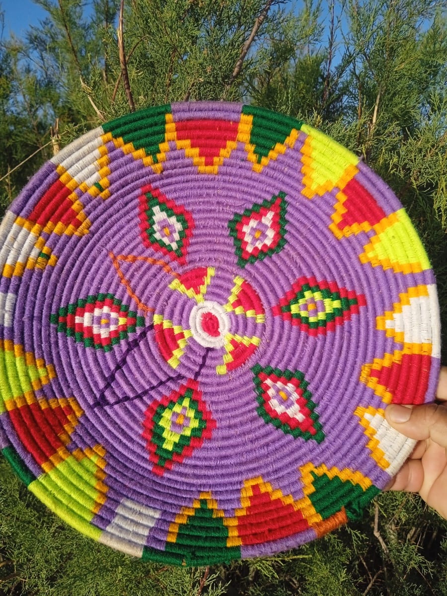  Basket Dyed Wool and Reed Colored Morocco