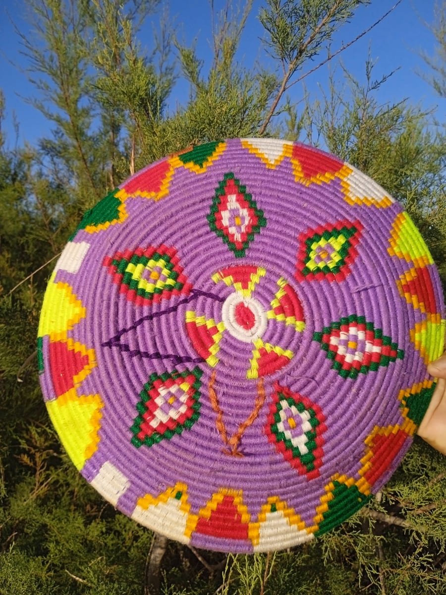  Basket Dyed Wool and Reed Colored Morocco