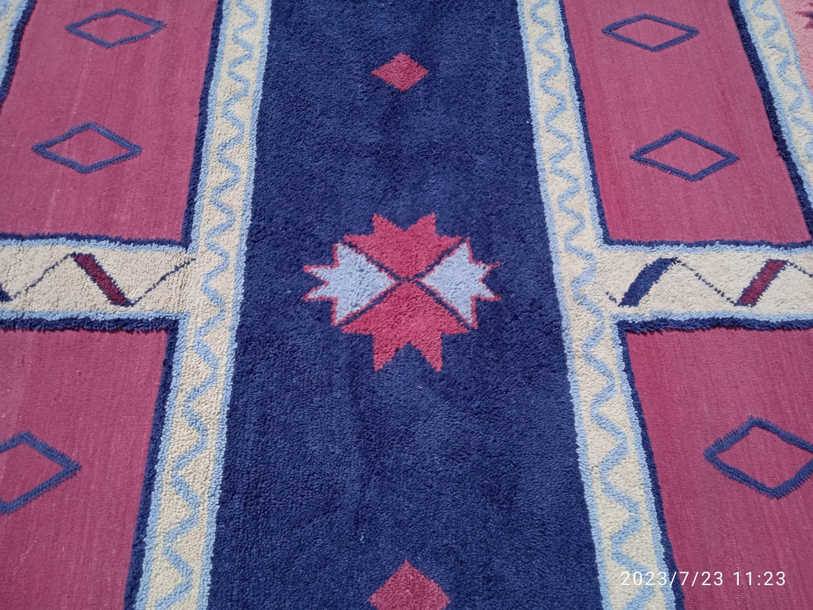  Hanbel Natural Wool Red, Pink Morocco