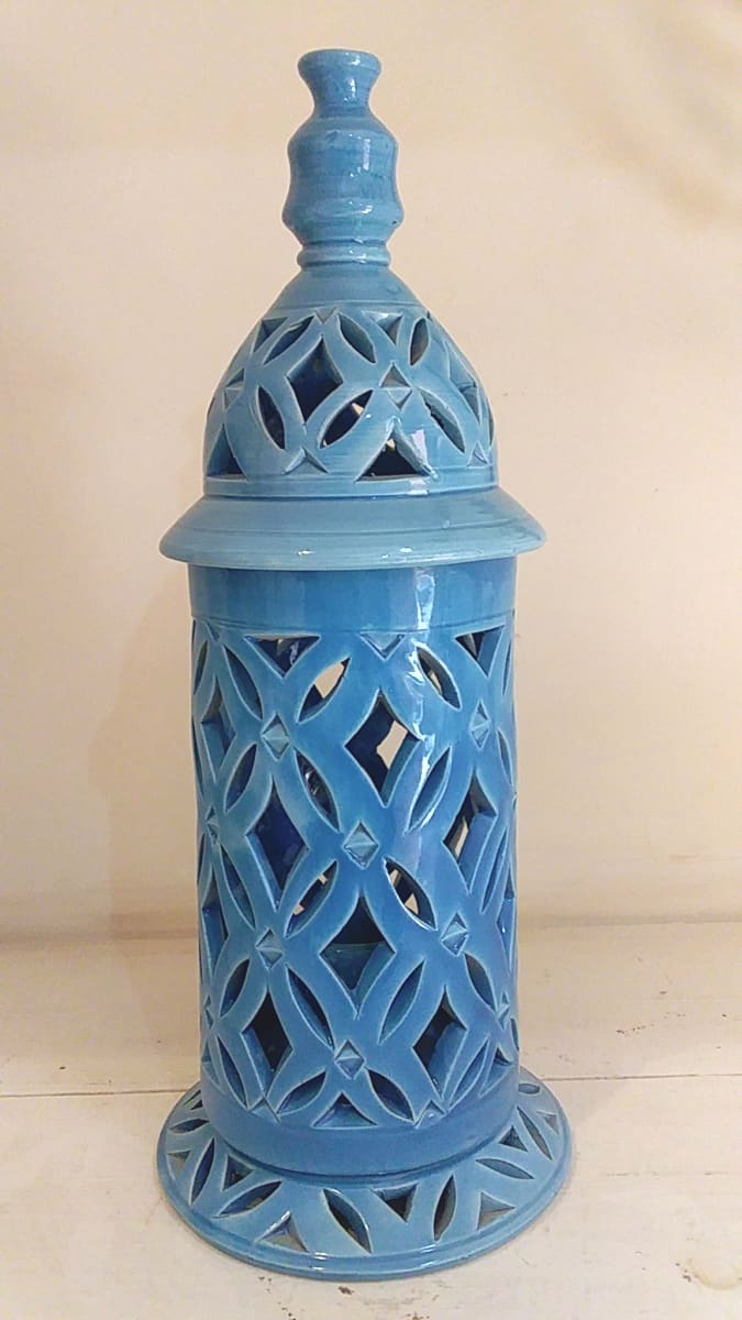  Candle holder  Light Blue, Blue Morocco