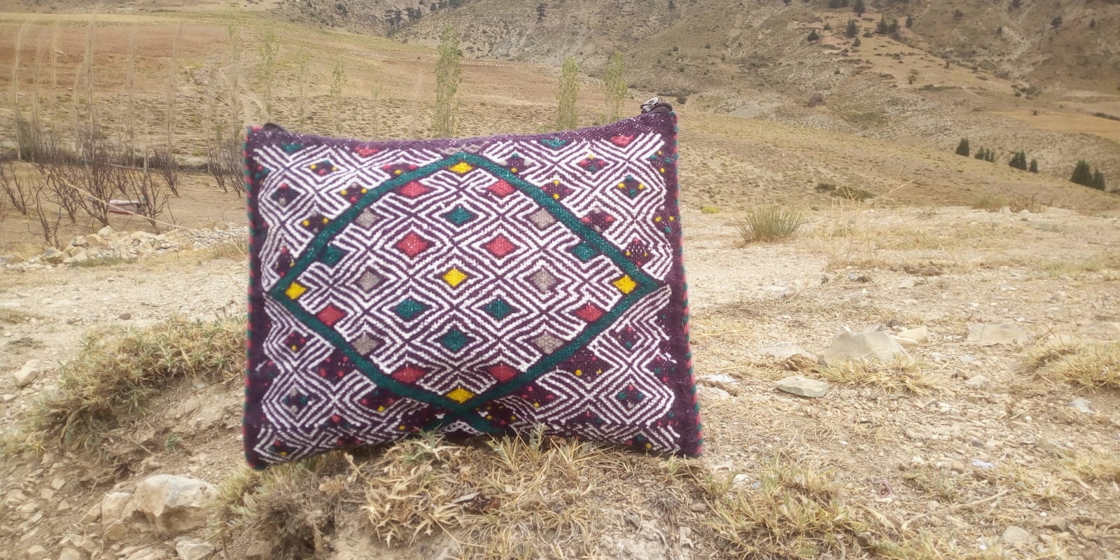  Handbag Wool and Wool Thread Colored Morocco