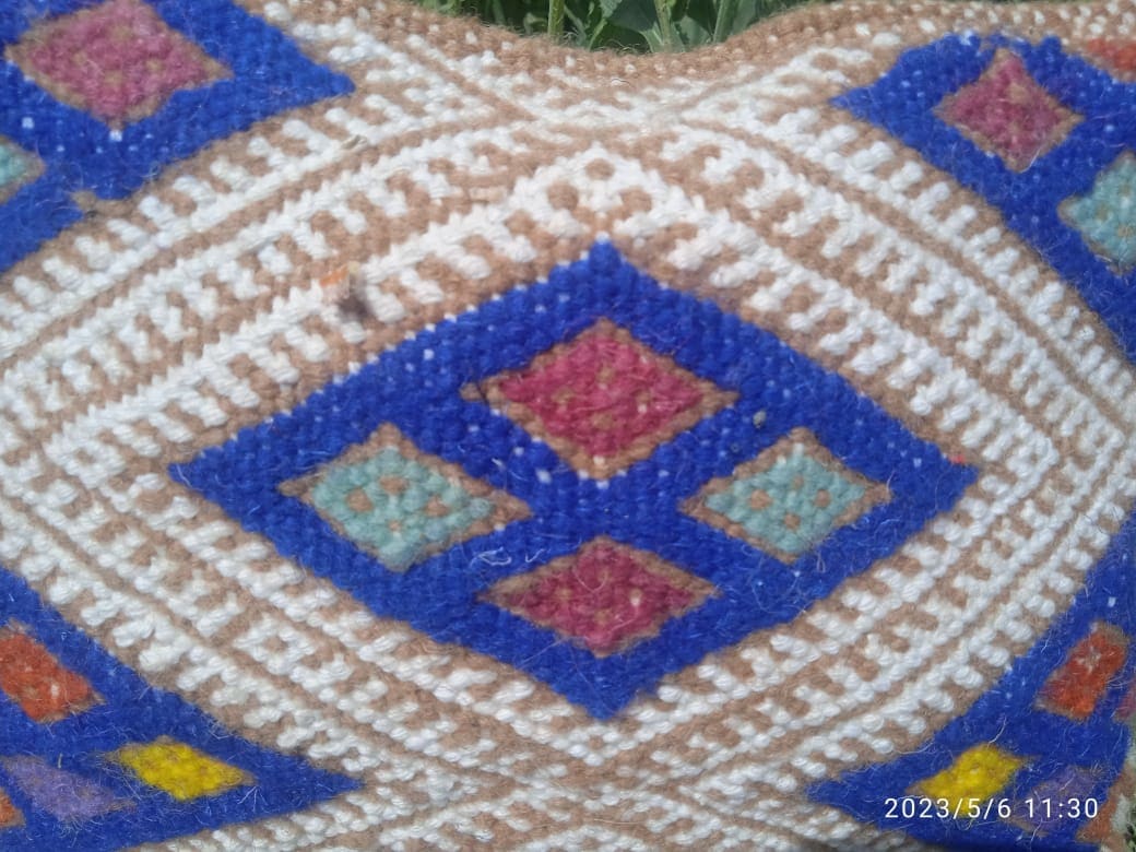  Handbag Wool and Wool Thread Colored Morocco