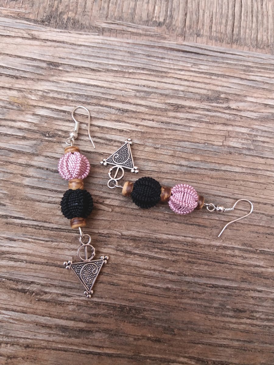 Button Dangle Earrings