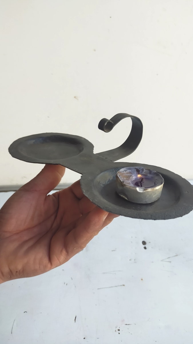  Candle sconce Tin Black Morocco