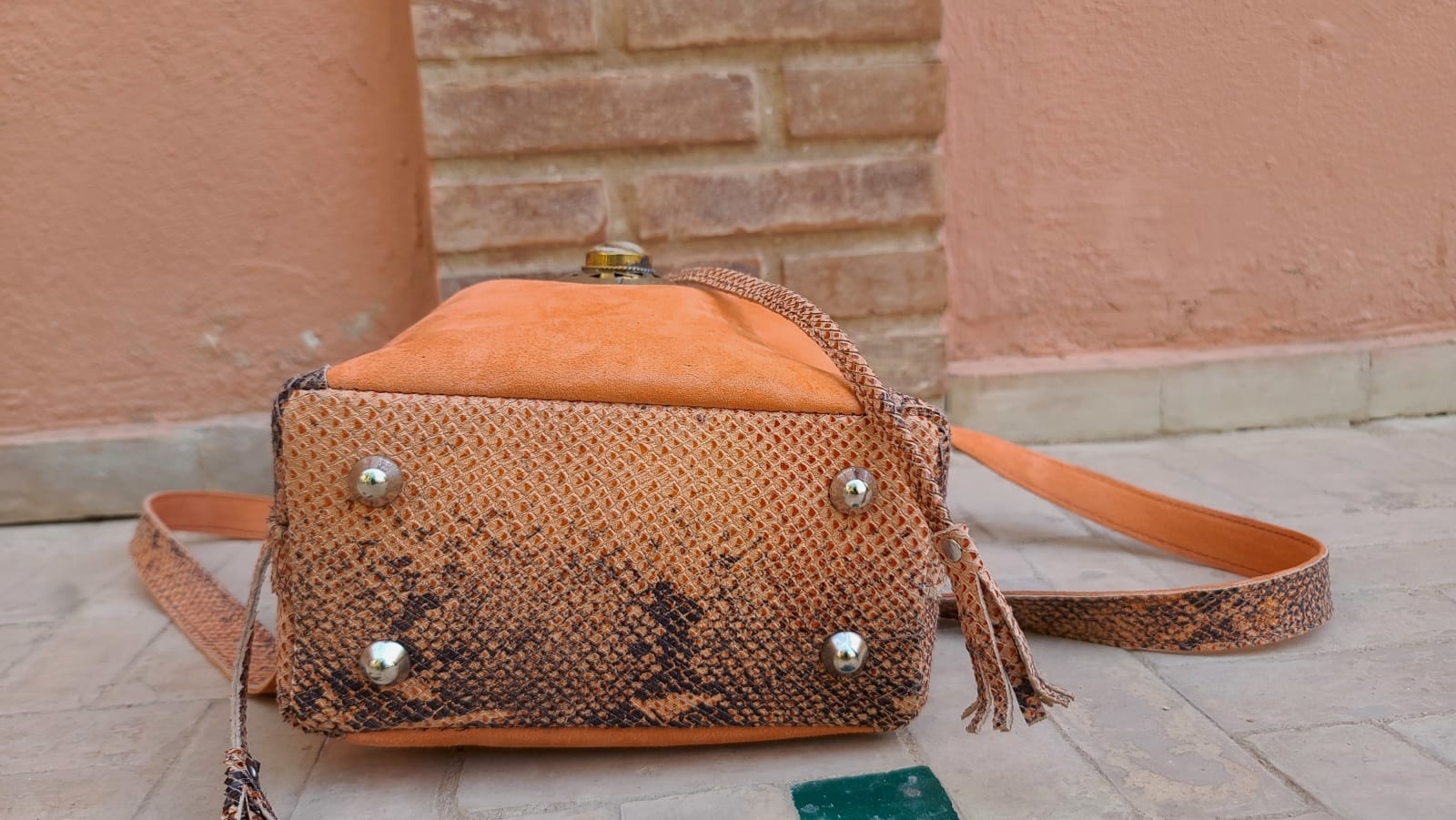  bag leather Yellow, Orange Morocco