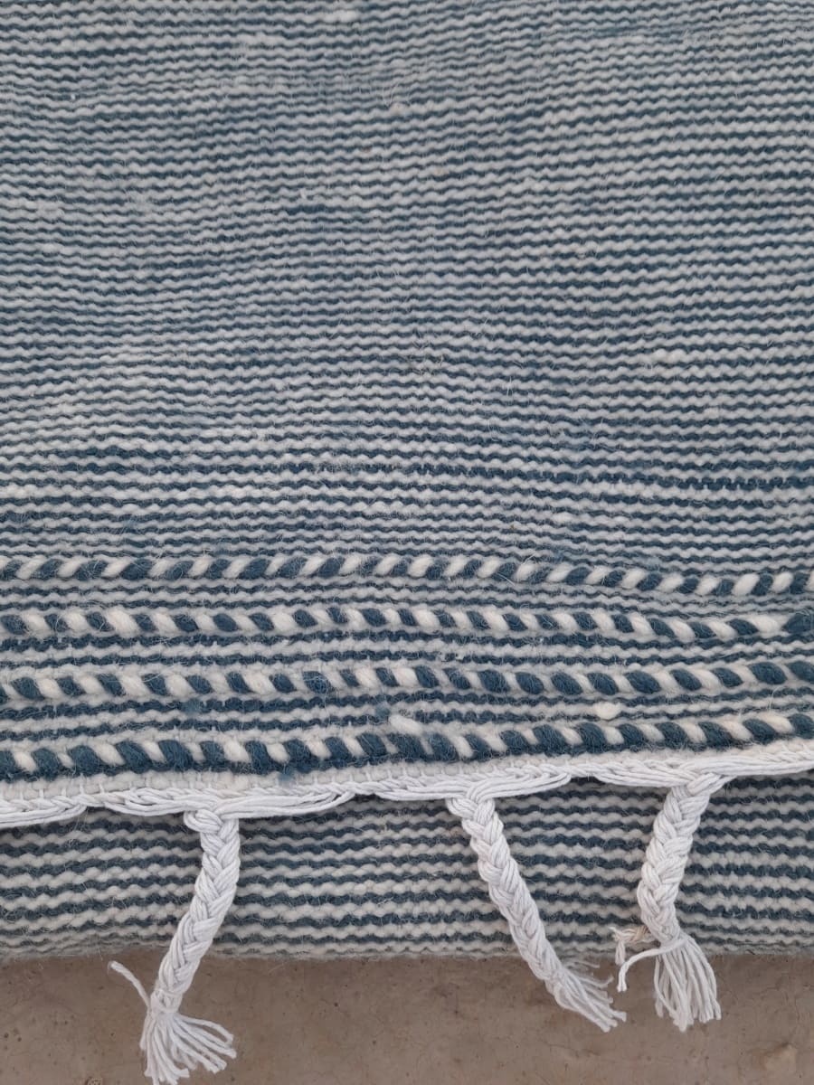  Flatweave  Light Blue, White Morocco