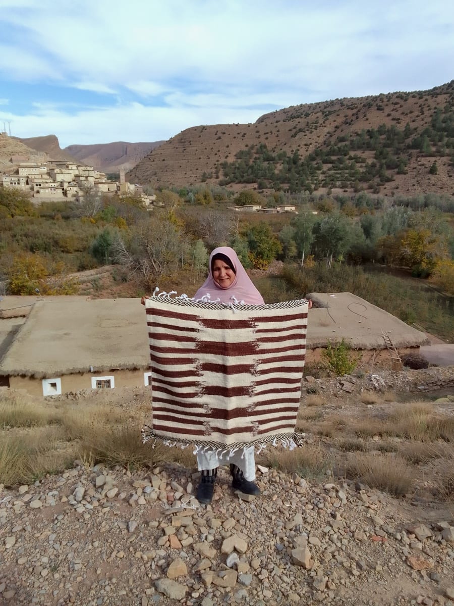  Hanbel blanket   Brown, White Morocco