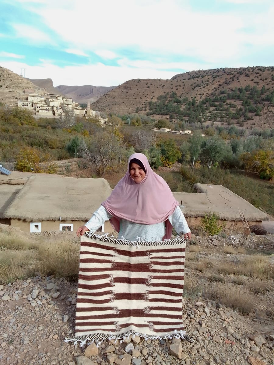  Hanbel blanket   Brown, White Morocco