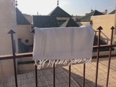  Scarf Cotton string and  polyster White Morocco